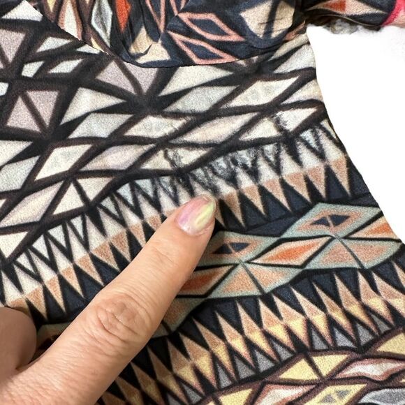 Anthropologie The Odells Geometric Striped Festival Boho Silk Dress Size Medium - Picture 10 of 16